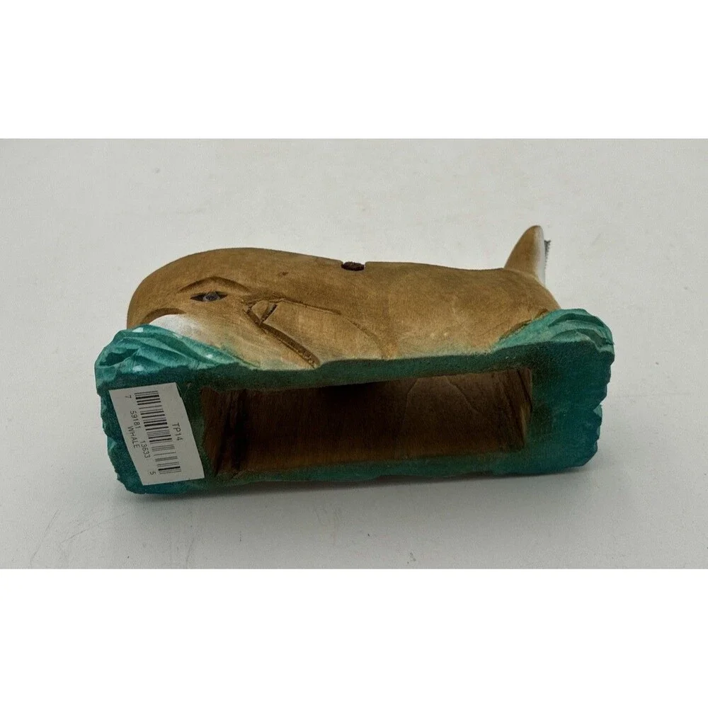 whale head shape Tape Dispenser desk top wood carving